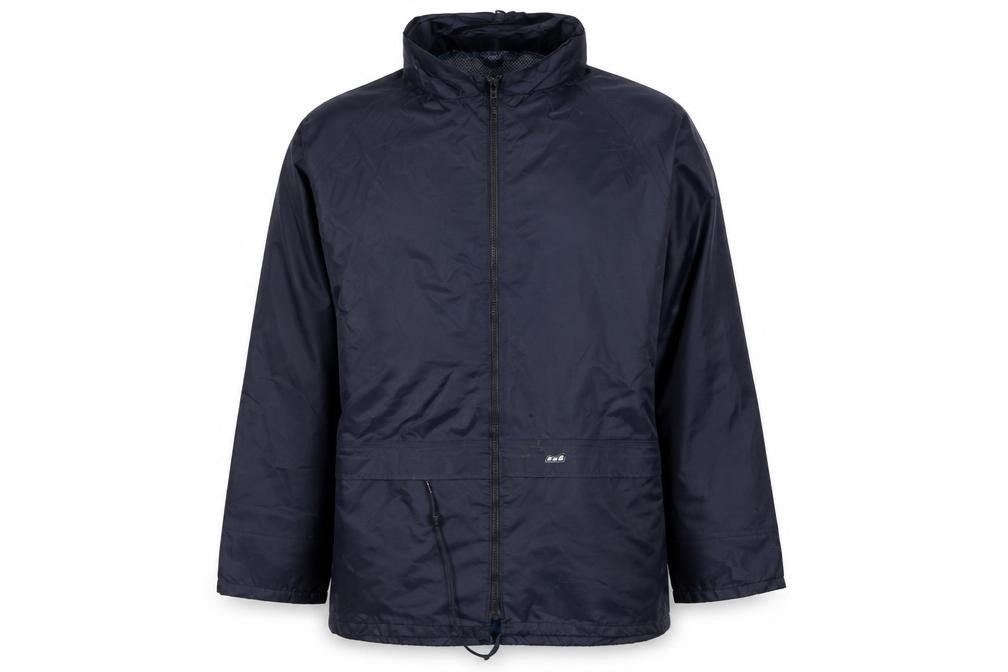 Walk About Men's Blue Waterproof Hooded Rain Coat Jacket Size M