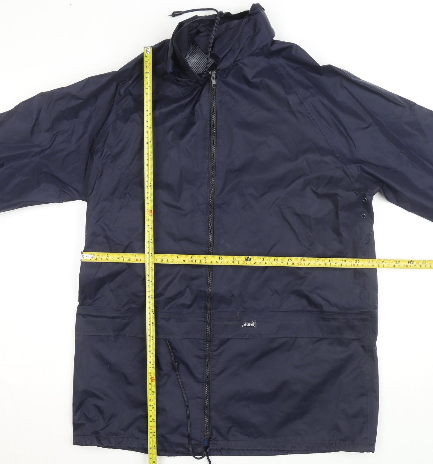 Walk About Men's Blue Waterproof Hooded Rain Coat Jacket Size M