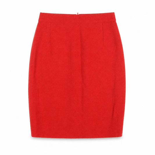Magia by Anticoli Women Red Wool Tweed Pencil Skirt Size 14