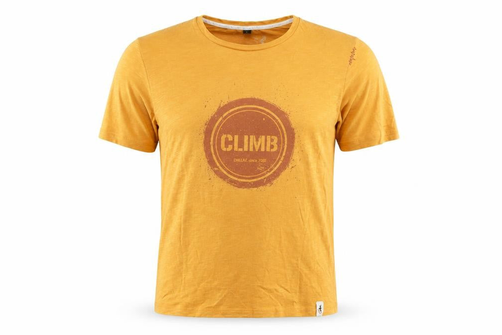 Chillaz Men's Yellow Climb Graphic Short Sleeve Cotton T-Shirt M