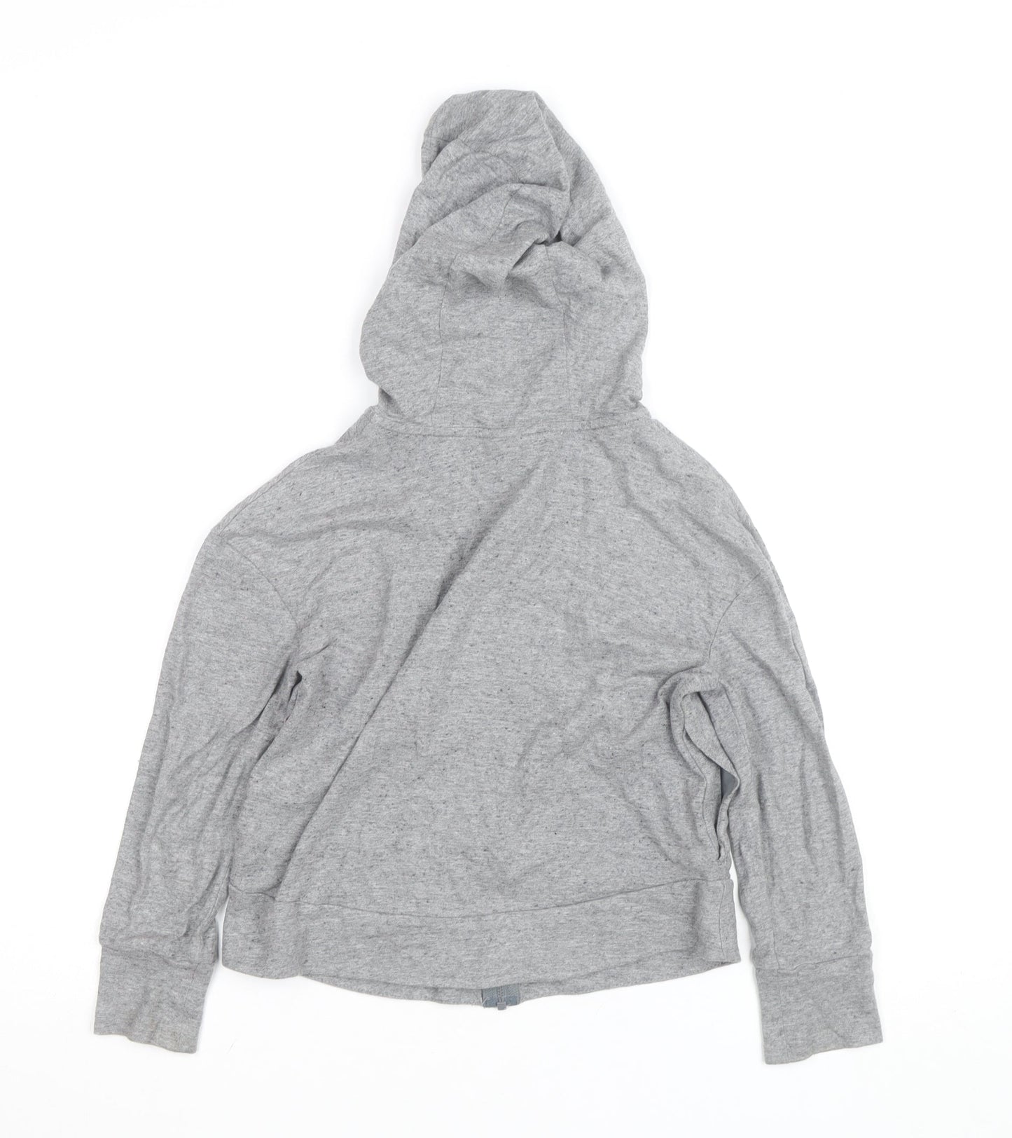 Nike Girls Grey Full Zip Hoodie XS Cotton Lightweight Sweatshirt