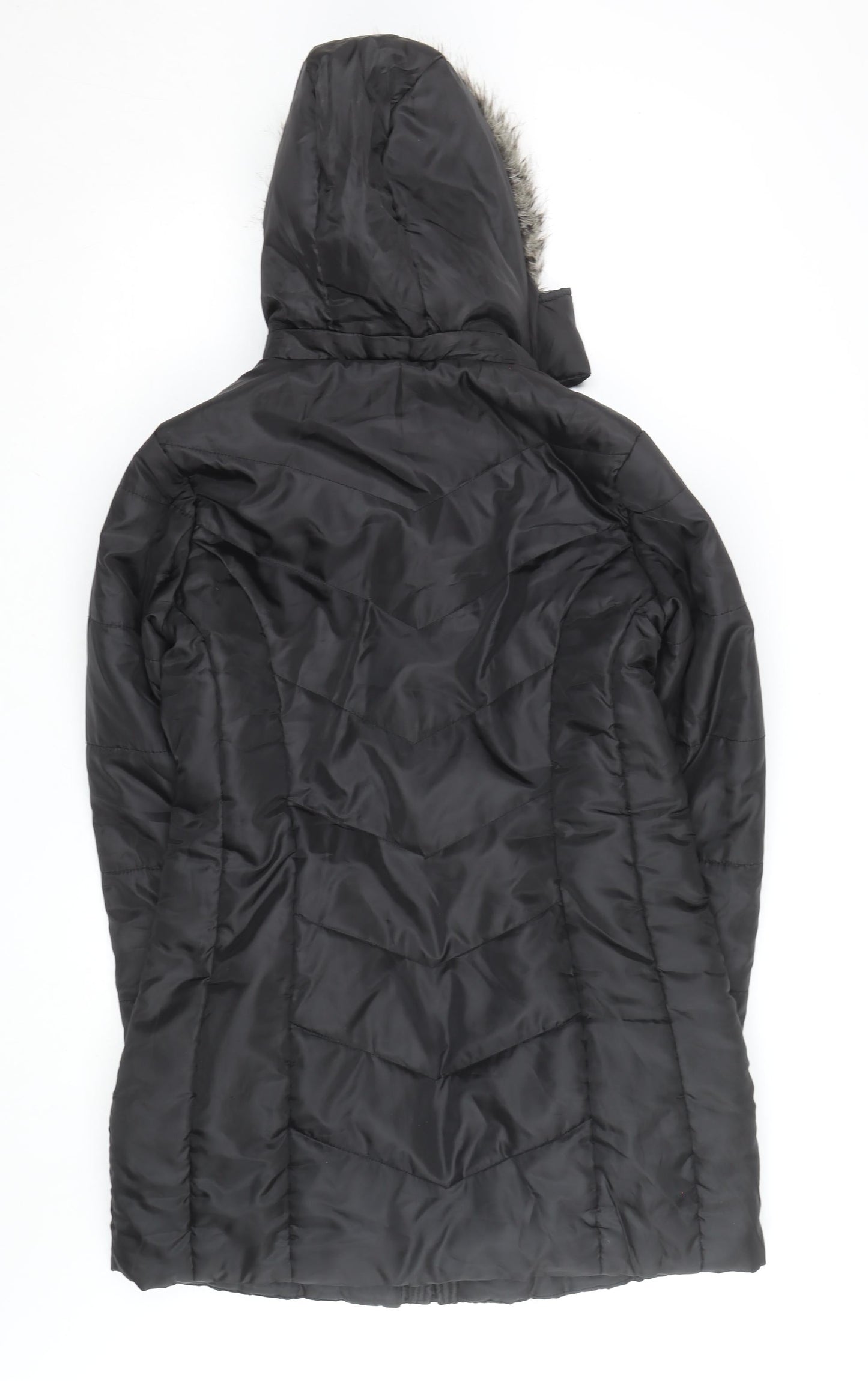 Esmara Women's Black Long Puffer Coat Hooded Size 12