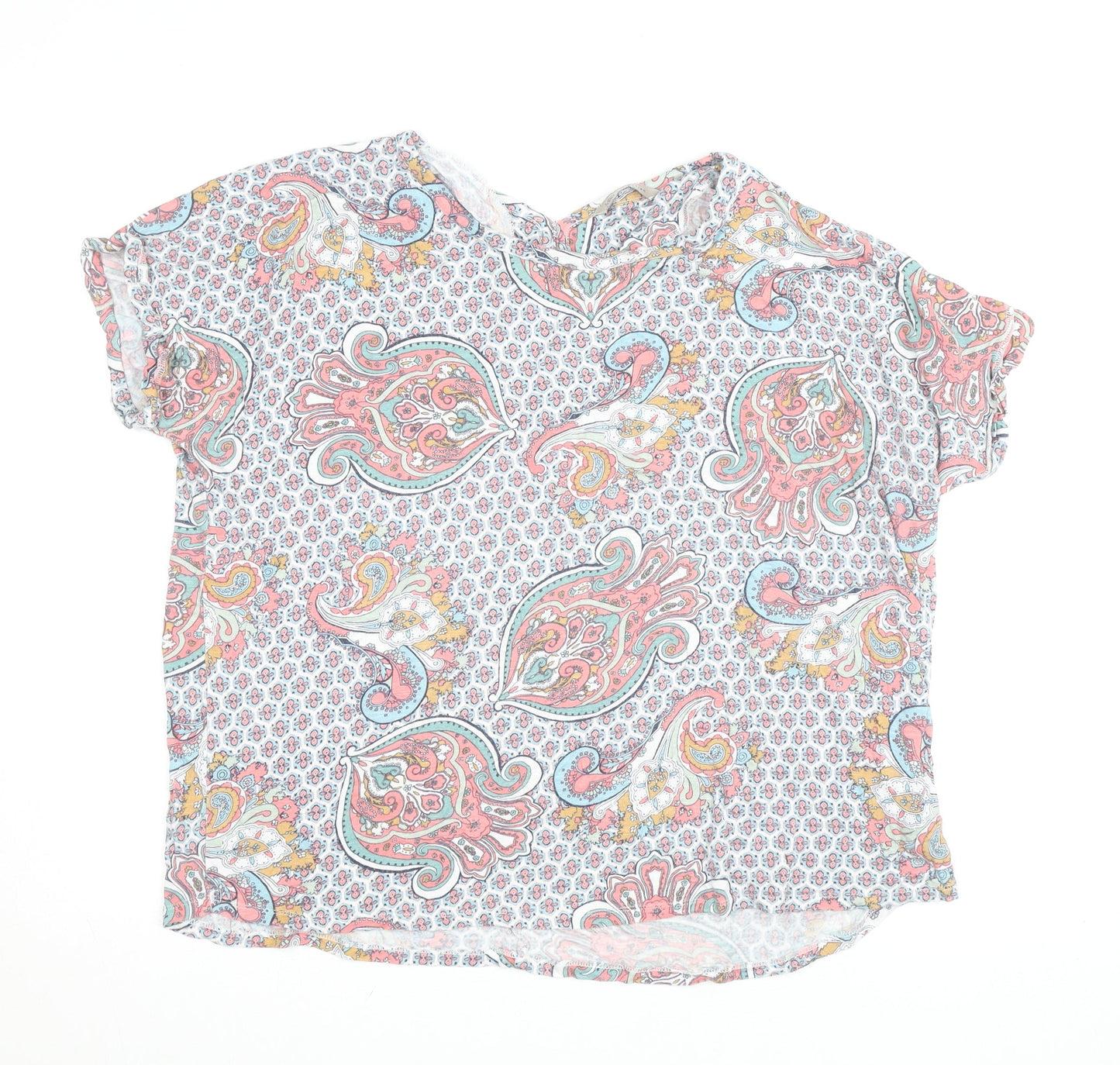 Marks and Spencer Women’s Multicoloured Paisley Short Sleeve Blouse UK 20