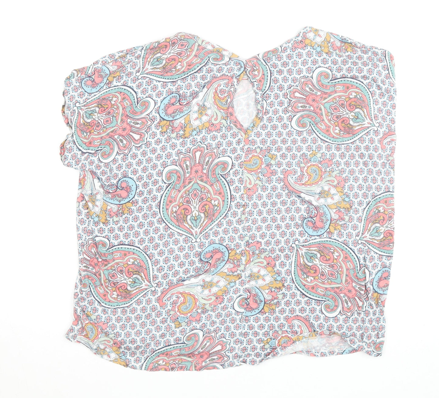 Marks and Spencer Women’s Multicoloured Paisley Short Sleeve Blouse UK 20