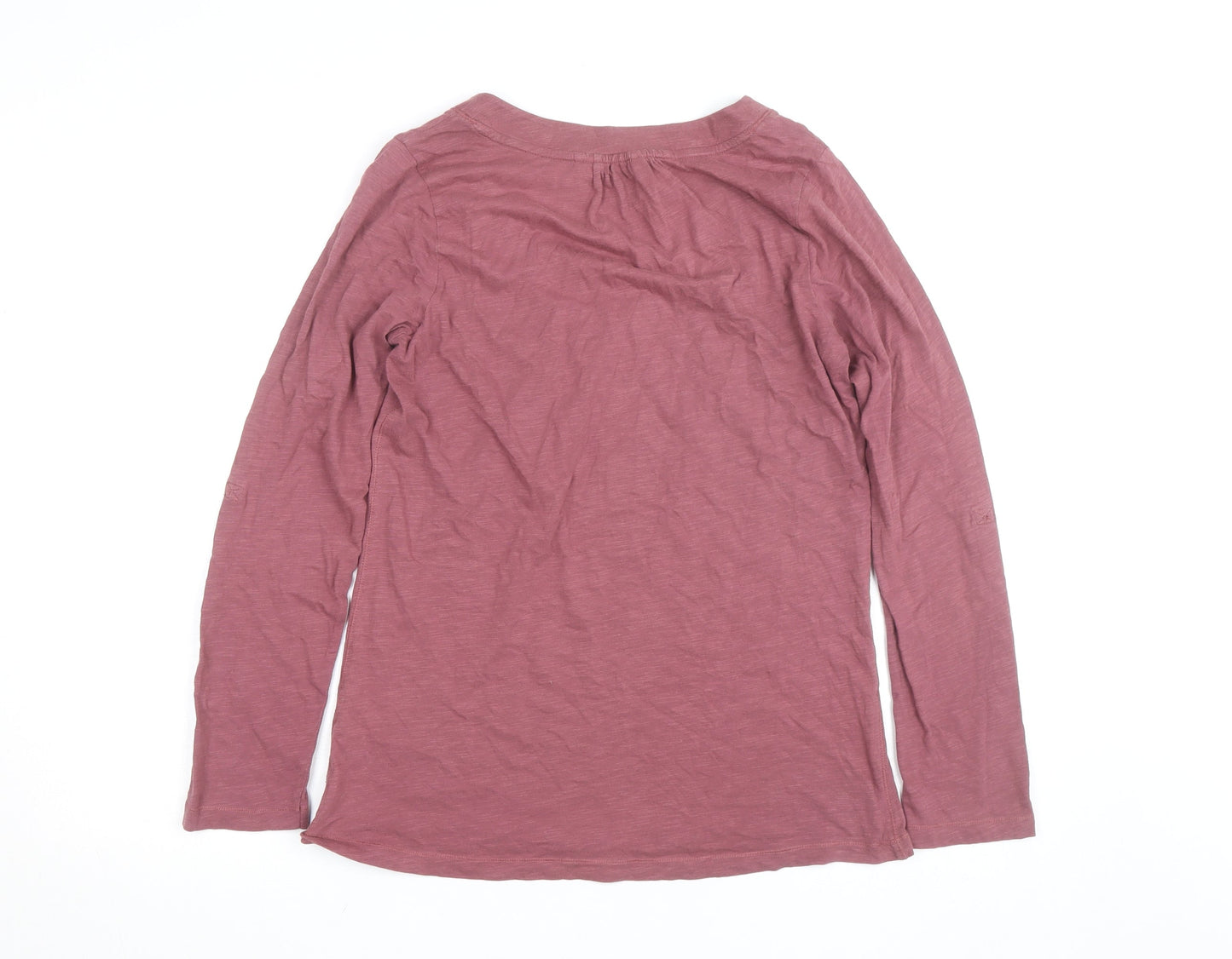 FatFace Women Pink Long Sleeve Basic Cotton T-Shirt Size 10