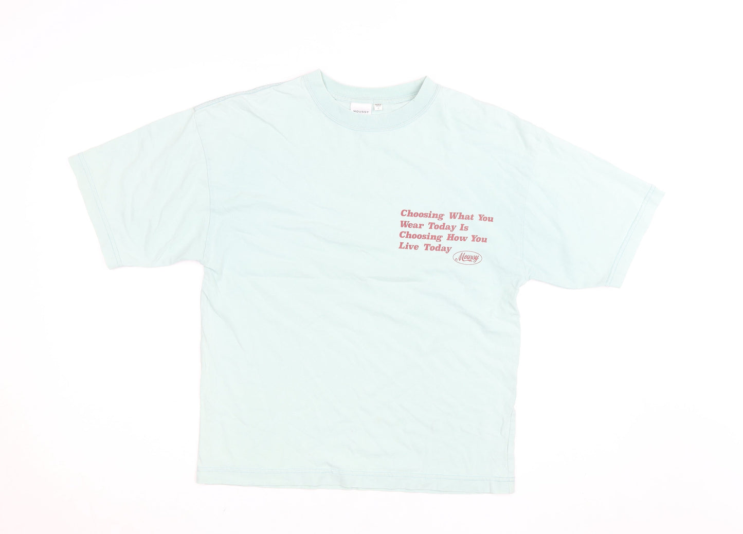 MOUSSY Men's Blue Graphic Print Cotton T-Shirt Size M