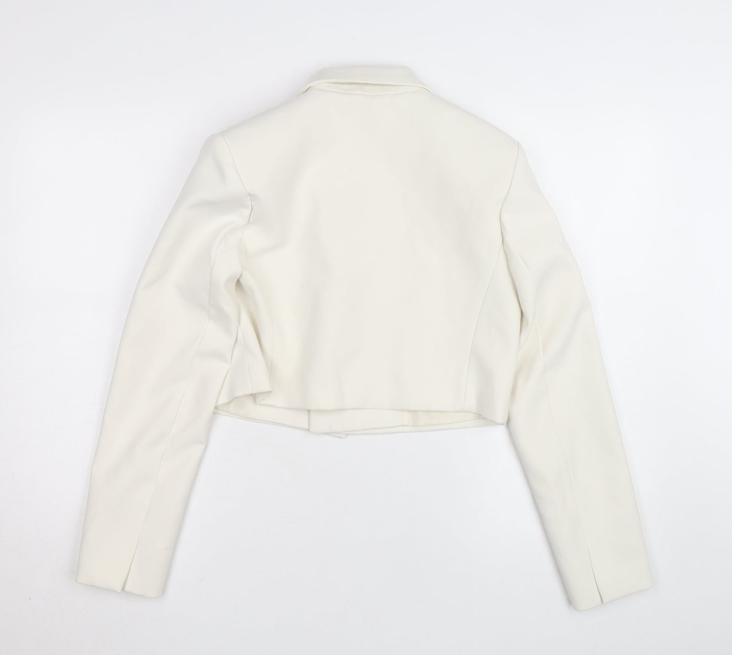 Zara Women Ivory Cropped Slim Fit Blazer Size 8