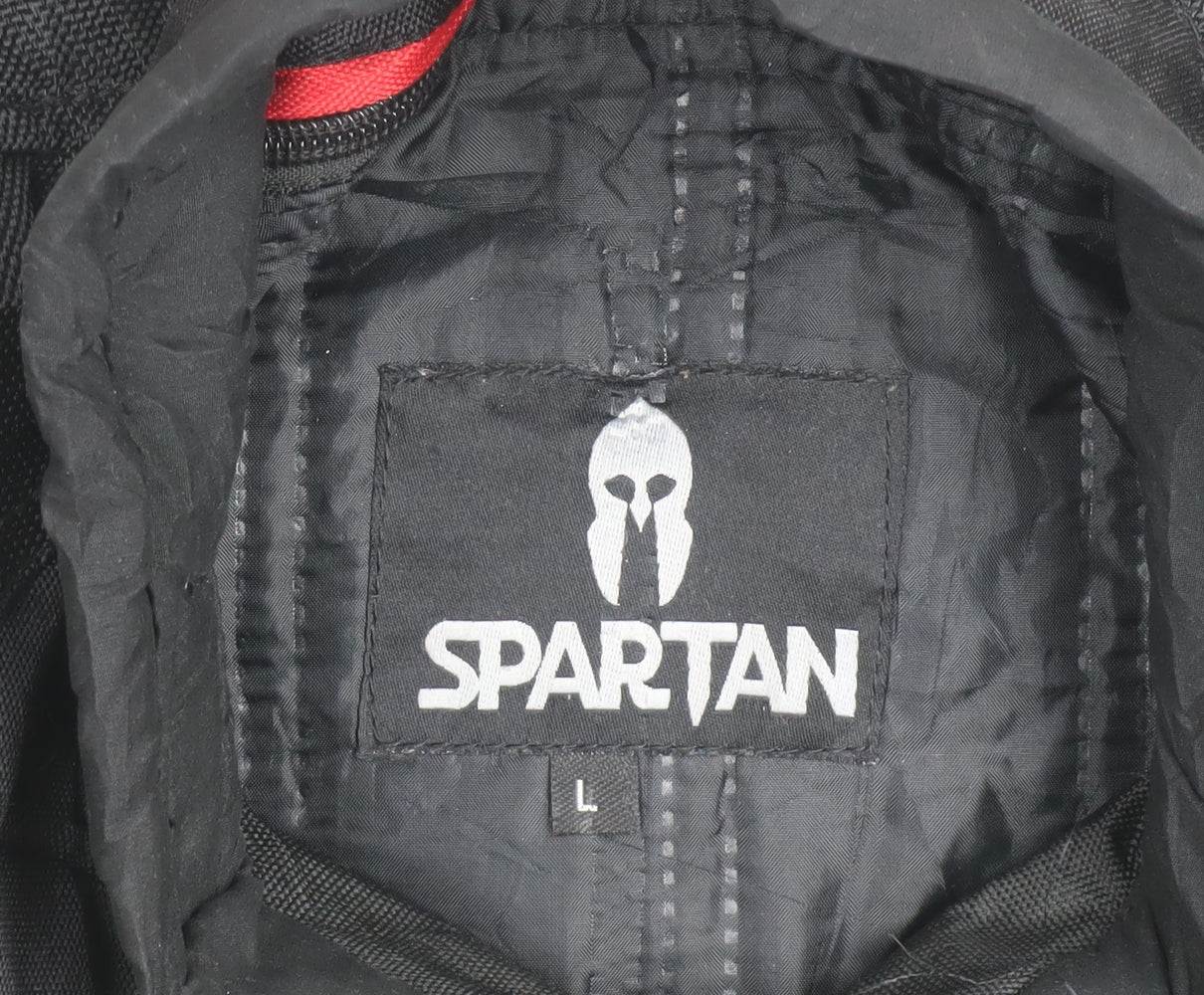 Spartan Men's Black Motorcycle Jacket L Reflective Softshell
