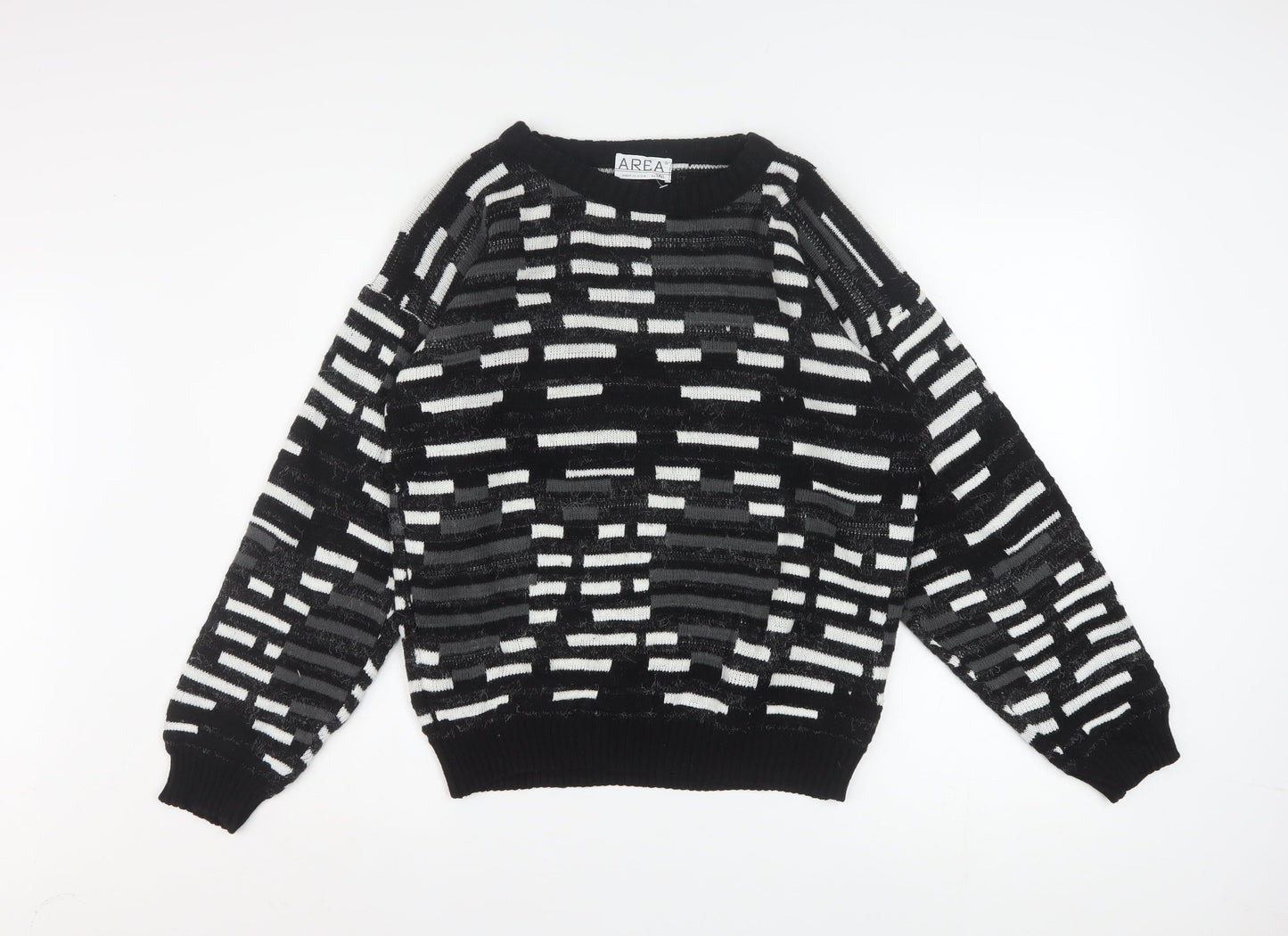 AREA by TAG Women's Black Geometric Knit Pullover Jumper Size S