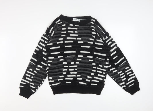 AREA by TAG Women's Black Geometric Knit Pullover Jumper Size S