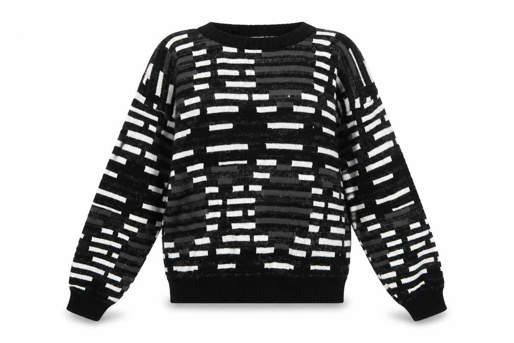 AREA by TAG Women's Black Geometric Knit Pullover Jumper Size S