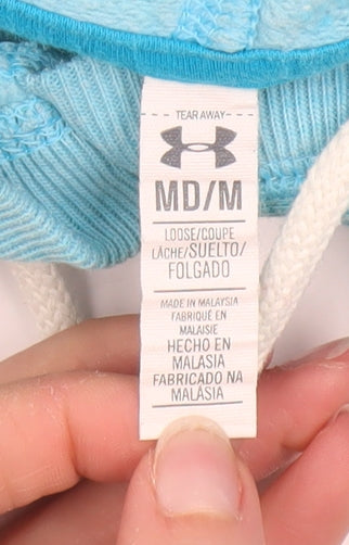Under Armour Women's Blue Pullover Hoodie Size M Logo Print