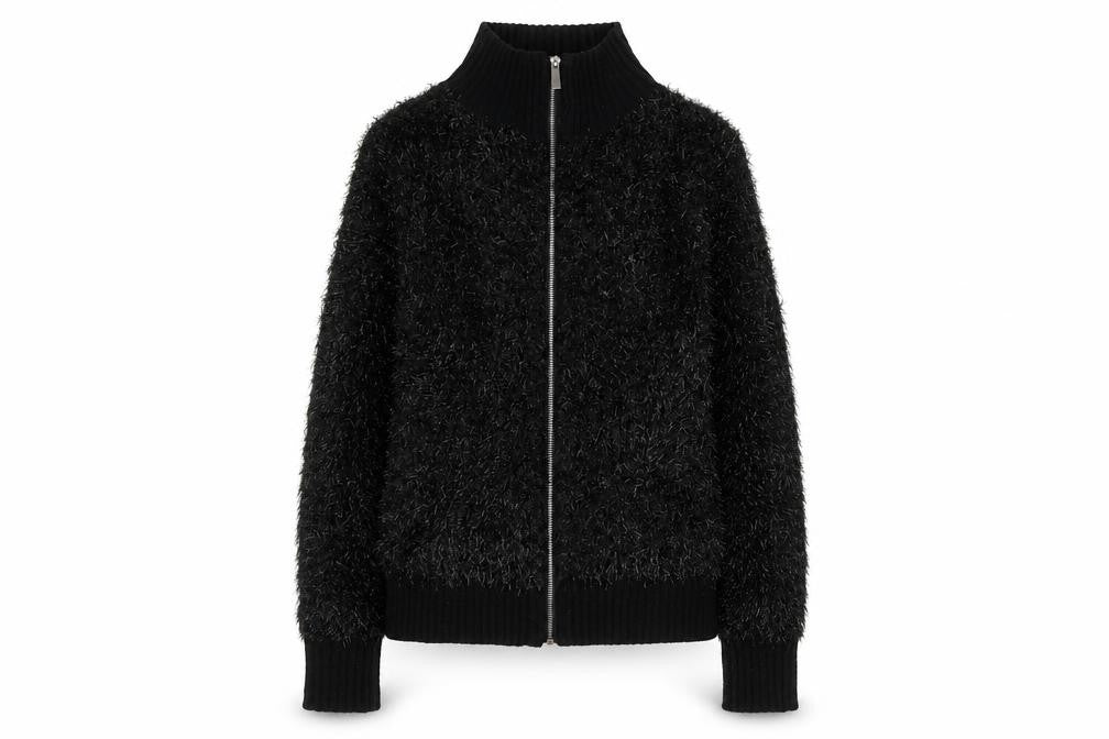 Oliver Bonas Womens Black Full Zip High Neck Jumper Size 6