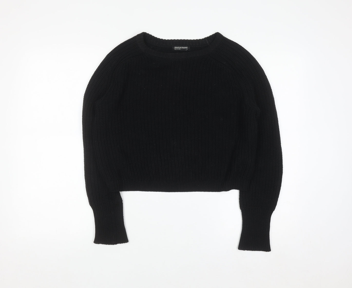 American Apparel Women’s Black Cotton Chunky Knit Jumper Size M