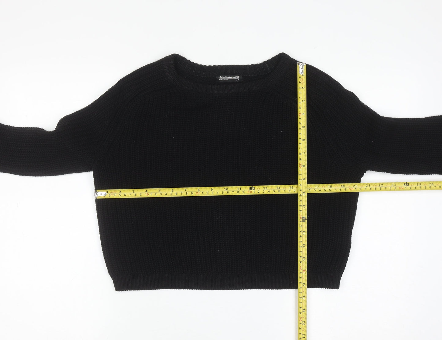 American Apparel Women’s Black Cotton Chunky Knit Jumper Size M