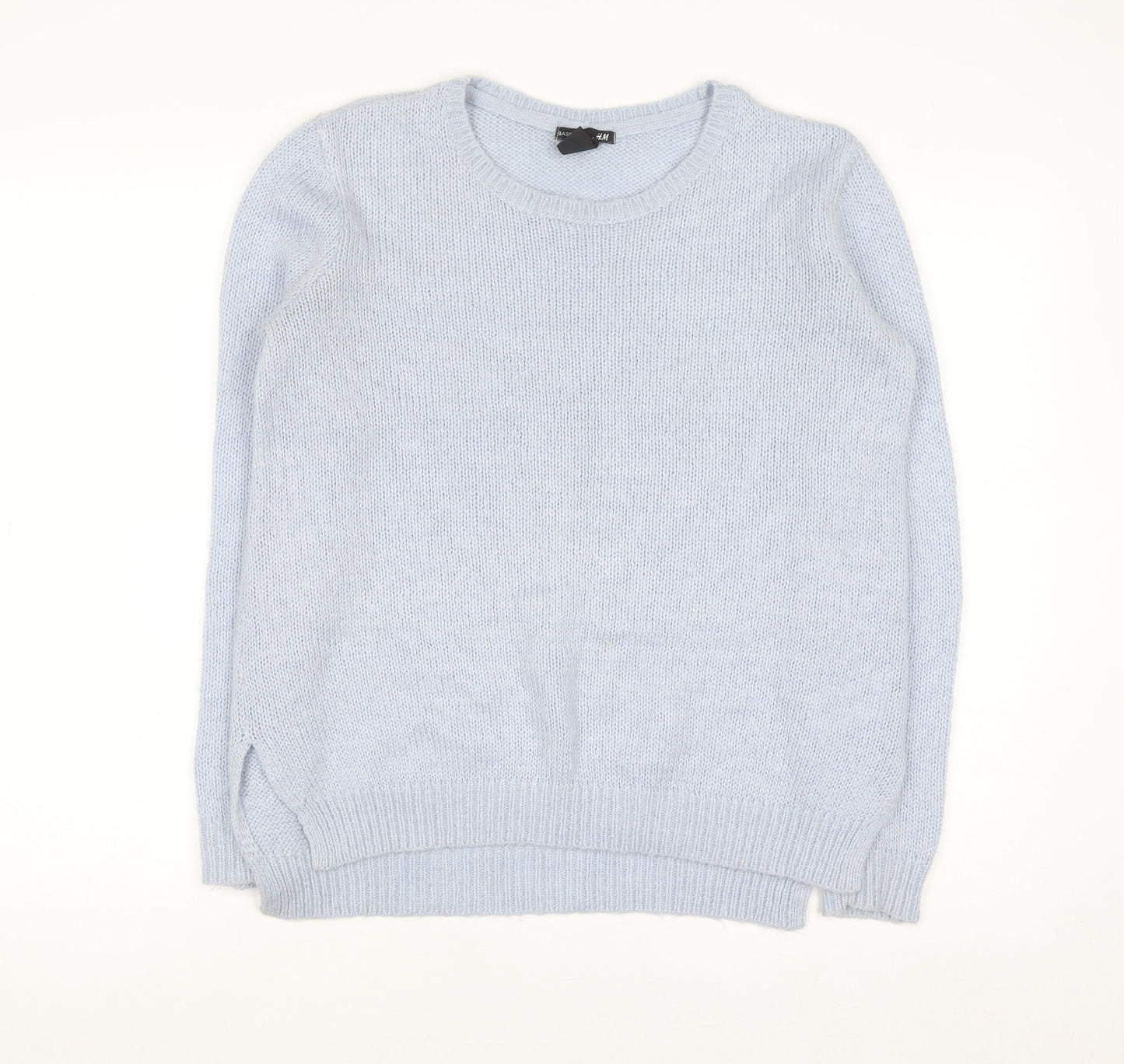 H&M Women Blue Pullover Knit Crew Neck Jumper Size S