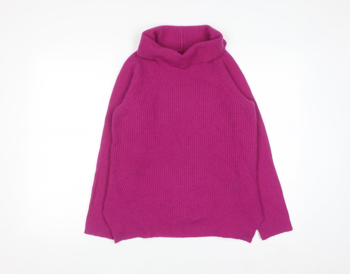 Jigsaw Junior Girls Pink Lambswool Roll Neck Jumper Sweater 12-13 Years