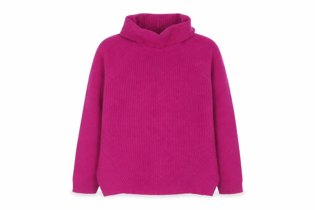 Jigsaw Junior Girls Pink Lambswool Roll Neck Jumper Sweater 12-13 Years