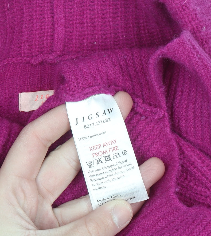 Jigsaw Junior Girls Pink Lambswool Roll Neck Jumper Sweater 12-13 Years