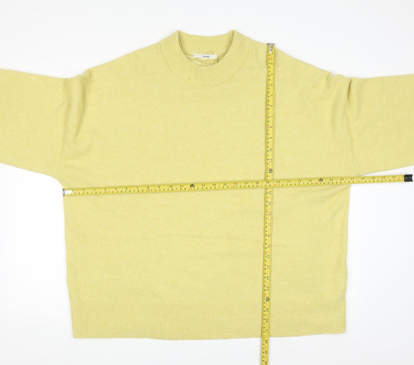 George Women Green XL Relaxed Crew Neck Pullover Jumper