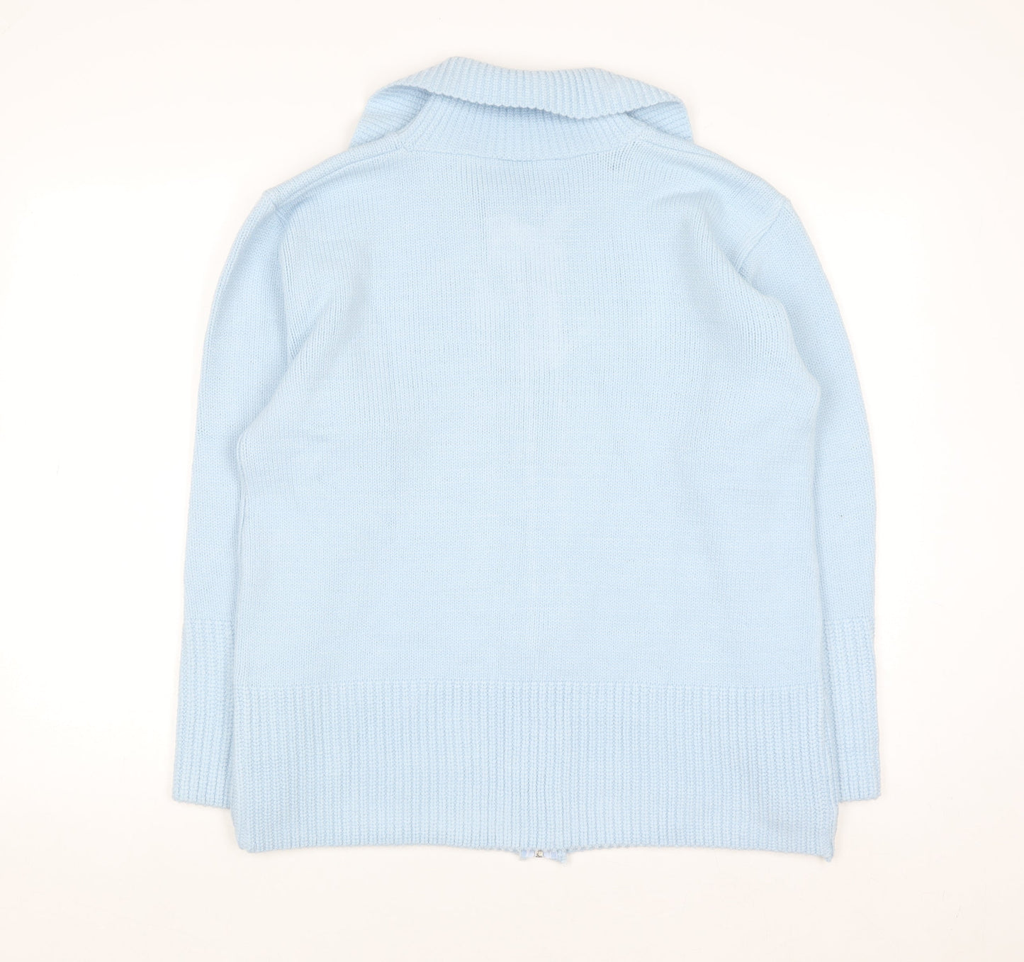Gorgeous Women Light Blue Full Zip Knit Cardigan Size L