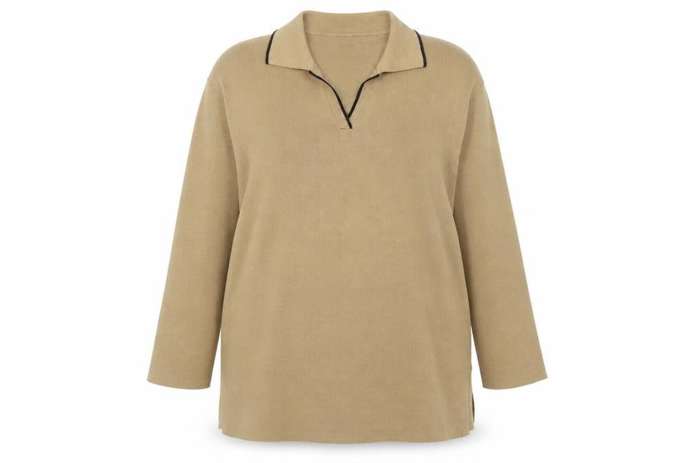 Marks & Spencer Women’s Beige Collared Long Sleeve Acrylic Jumper Size 18