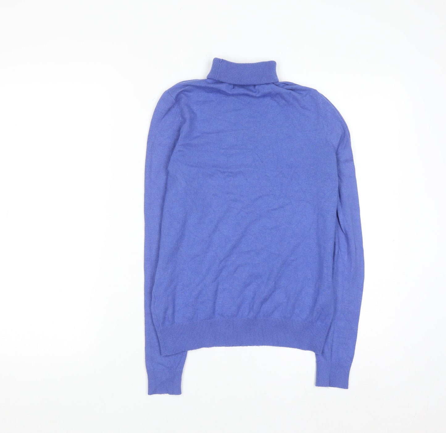 Lefties Women Blue Roll Neck Long Sleeve Pullover Jumper Size 12