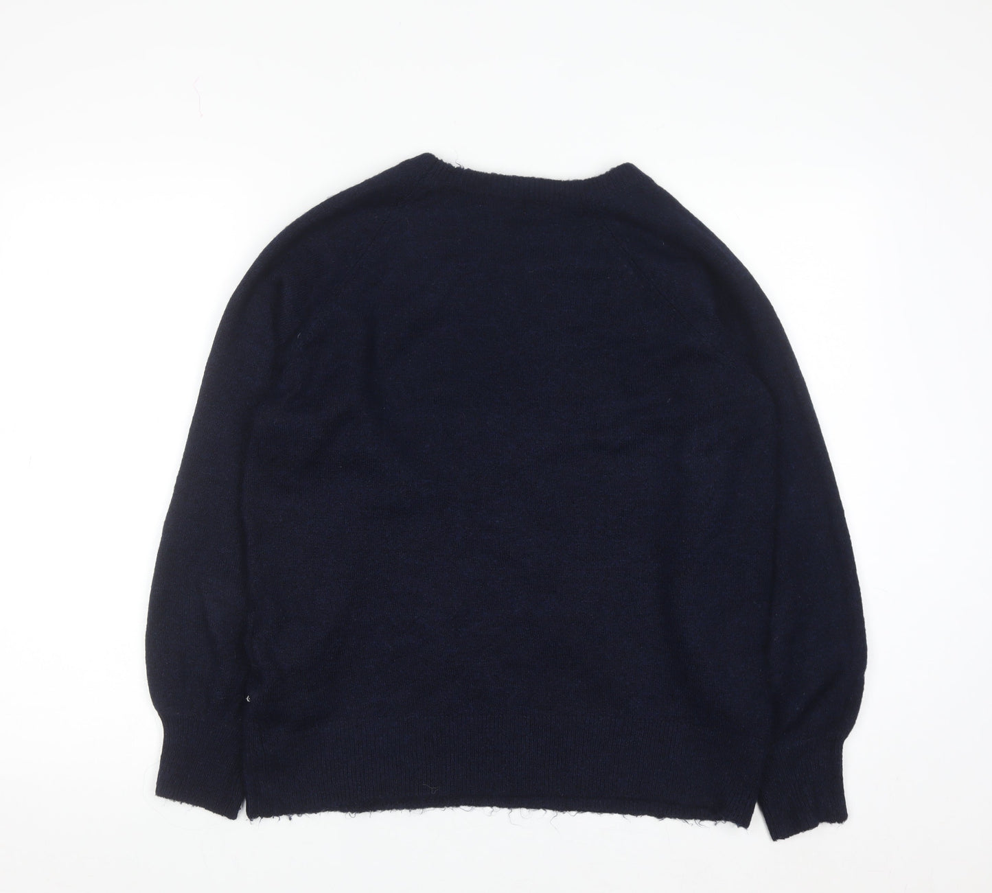 Monsoon Women Blue Medium Pullover Jumper Acrylic Knit Crew Neck