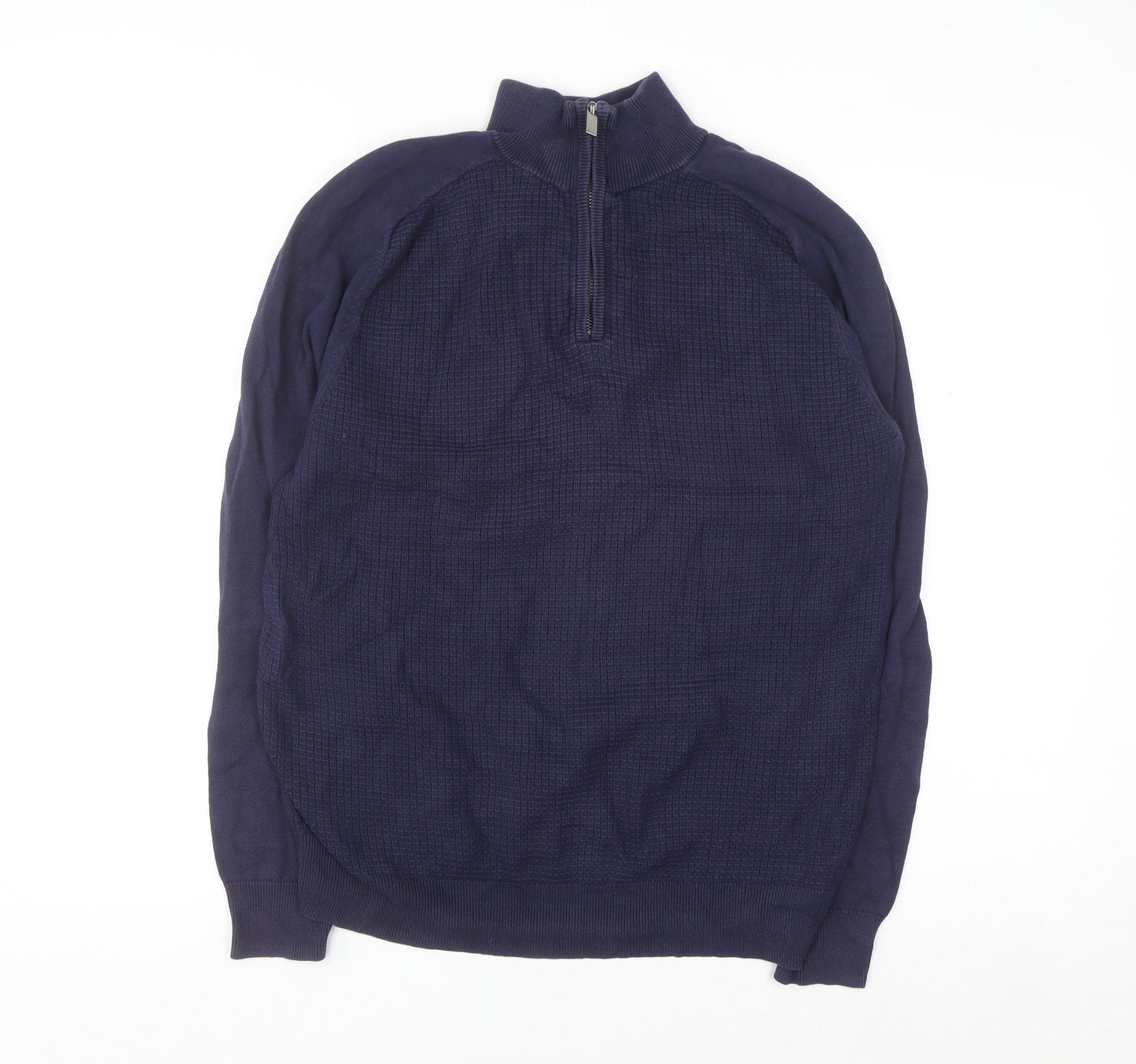 Fairlane & Sons Men’s Blue Cotton 1/2 Zip Jumper Size S