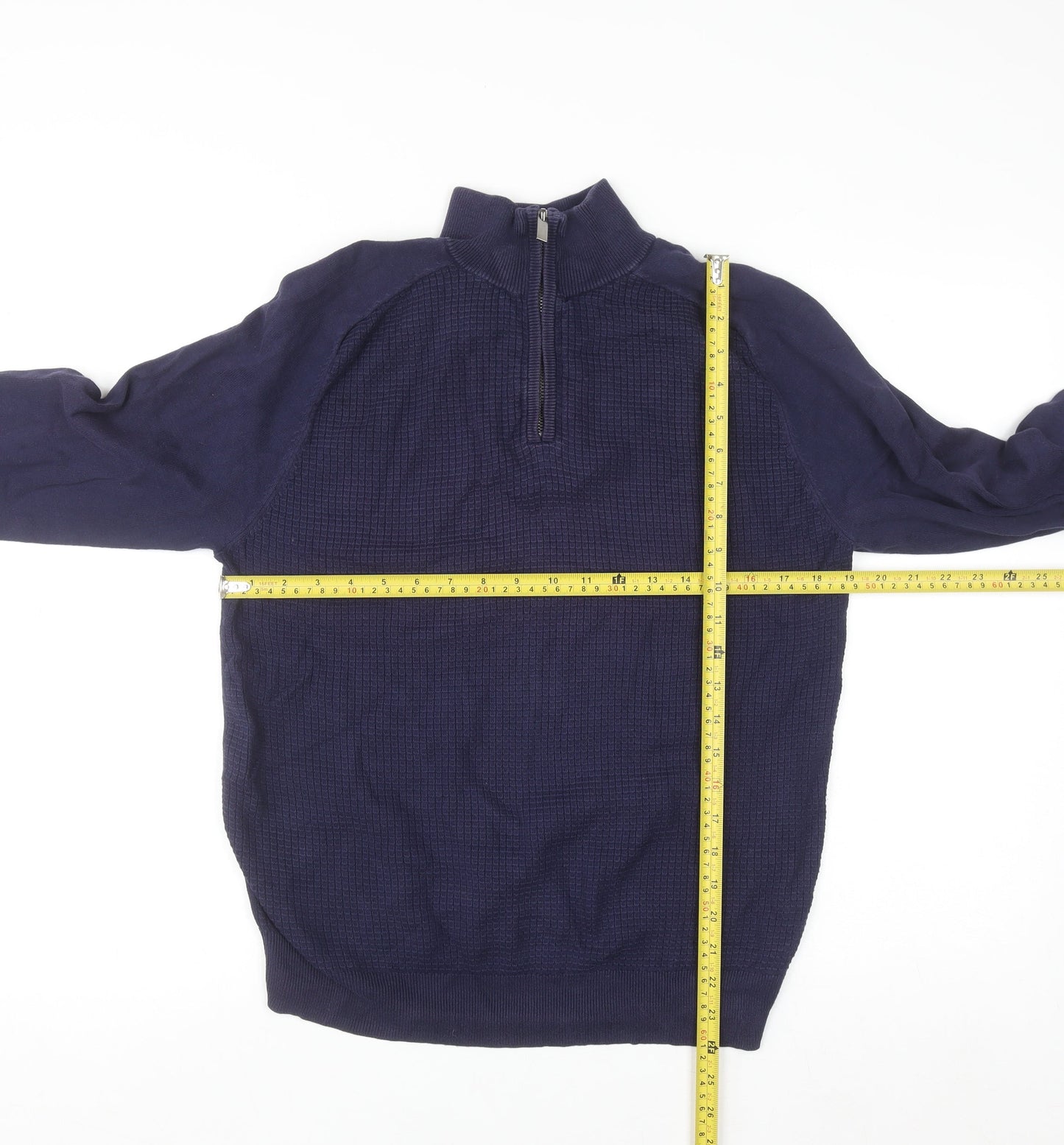 Fairlane & Sons Men’s Blue Cotton 1/2 Zip Jumper Size S
