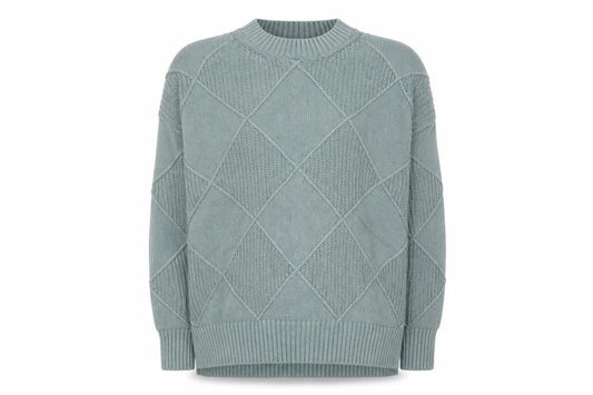 Marks & Spencer Men's Green Argyle Knit Wool Blend Jumper L
