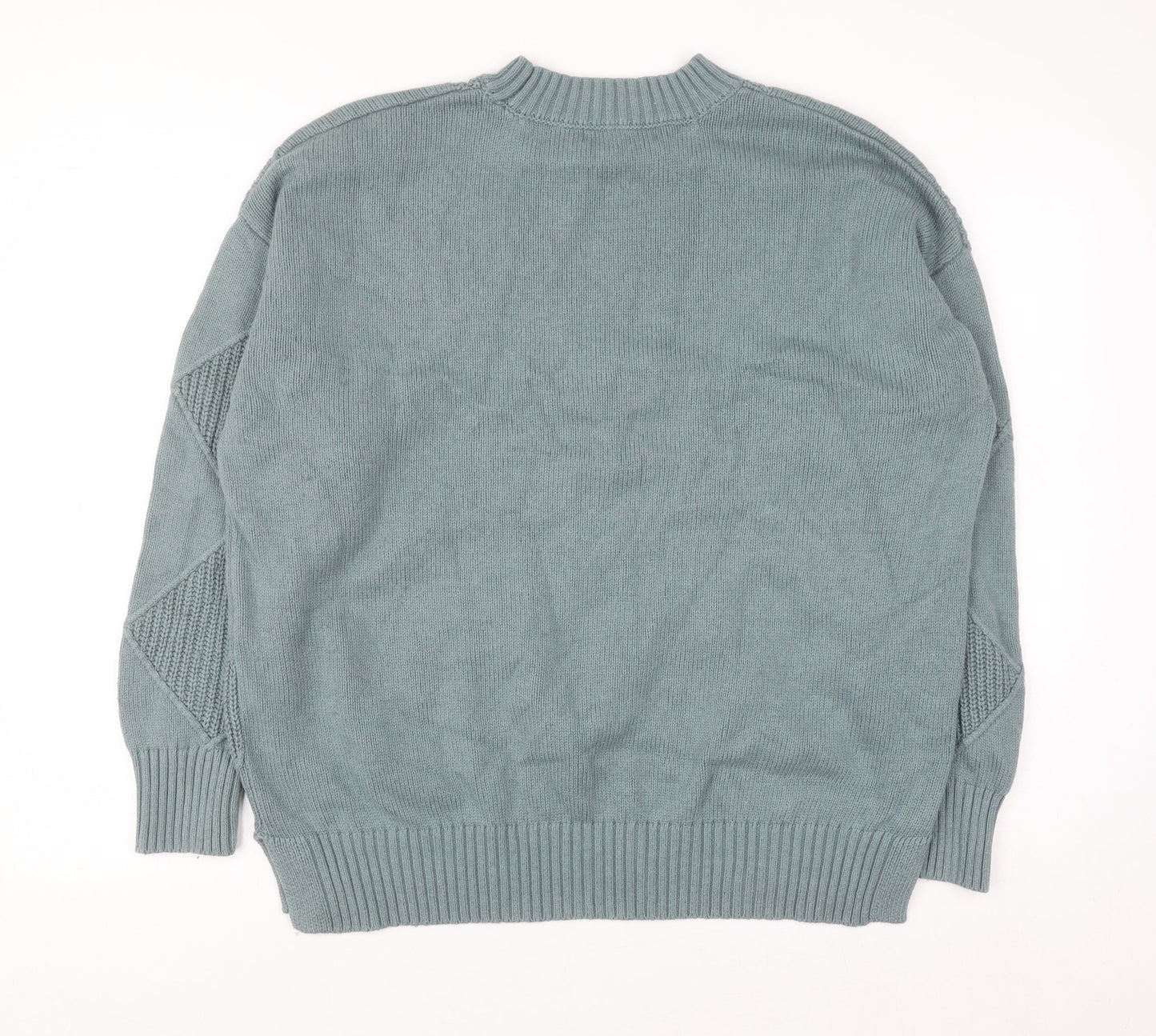 Marks and Spencer Men's Green Argyle Knit Wool Blend Jumper L