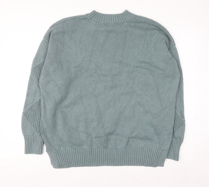 Marks & Spencer Men's Green Argyle Knit Wool Blend Jumper L