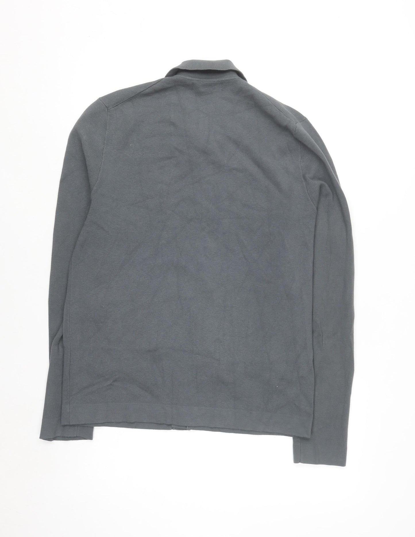 Marks and Spencer Men’s Grey Collared Button Cardigan M Regular Fit