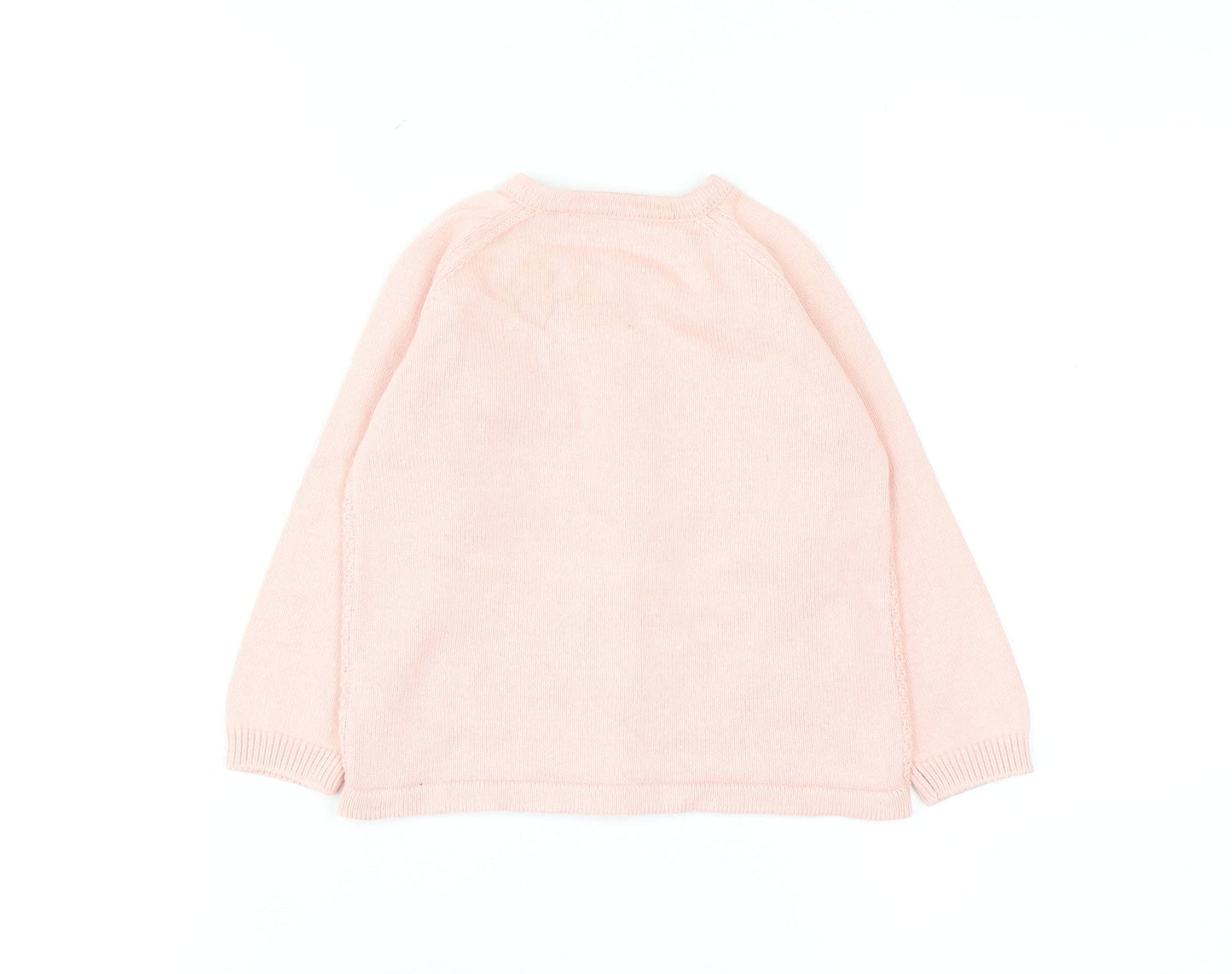 Nutmeg Girls Pink Cotton Cardigan 4-5 Years Button Front Butterfly Accent
