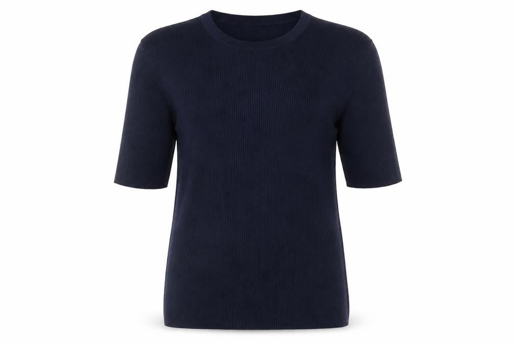 Marks & Spencer Women’s Blue Knit Crew Neck Short Sleeve Jumper L