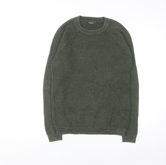 Peacocks Men’s Green Cotton Crew Neck Jumper Size S
