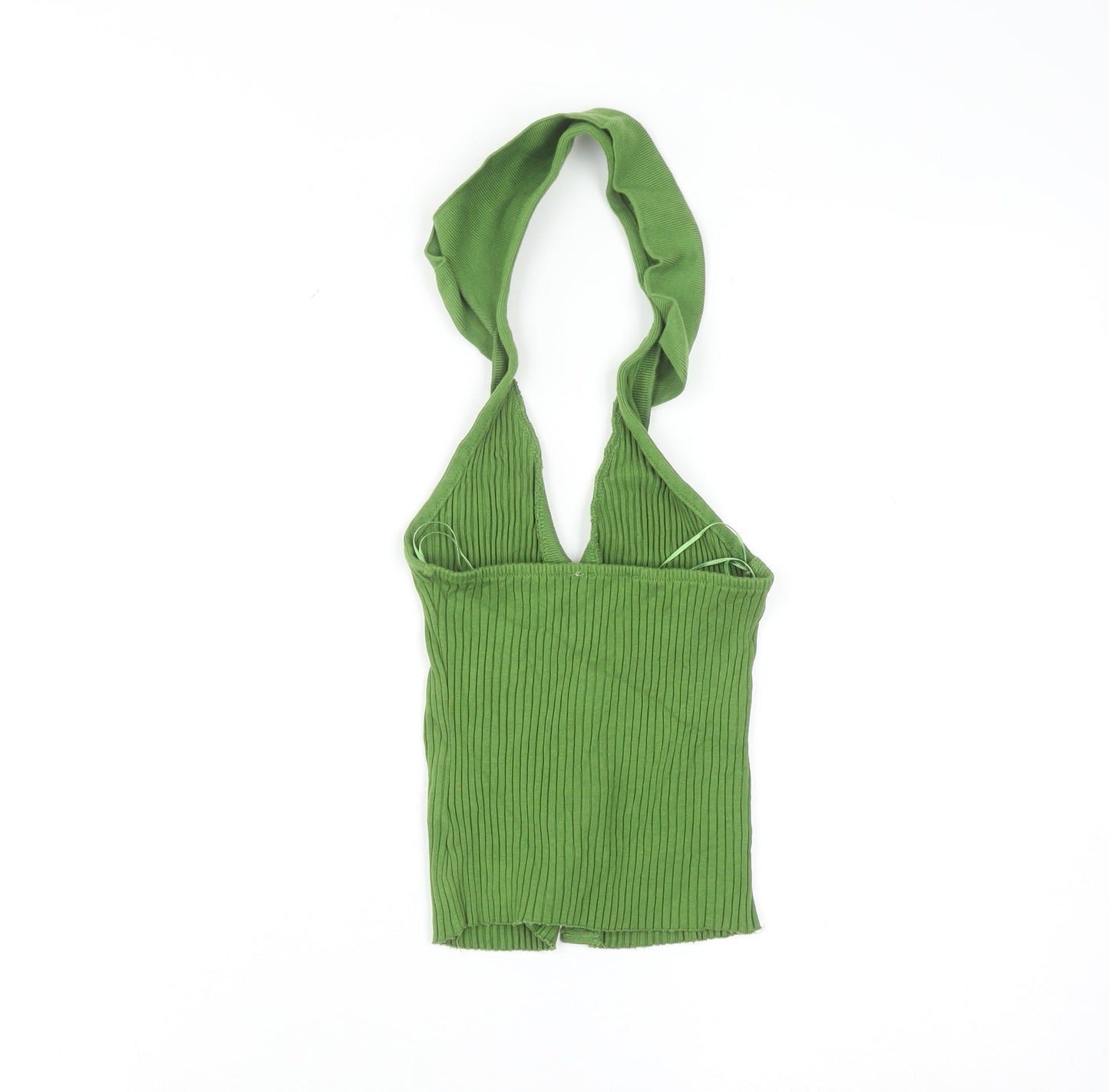 ZARA Women Green Slim Fit Sleeveless Knit Halter Cardigan M