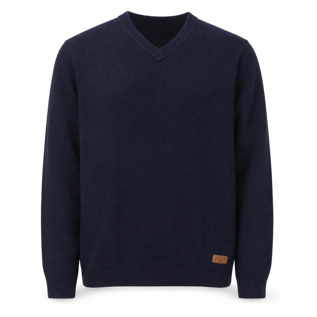 Pepe Jeans Men's Blue Wool Cotton V-Neck Jumper Size L