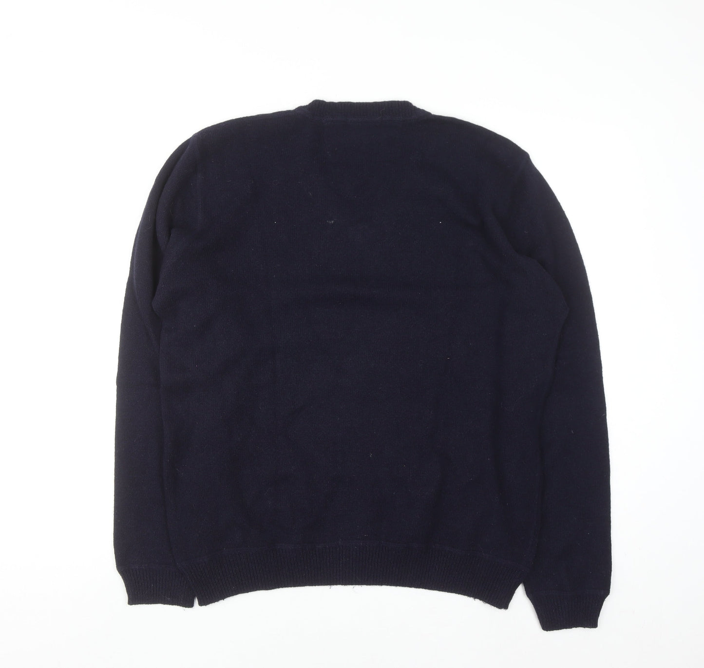 Pepe Jeans Men's Blue Wool Cotton V-Neck Jumper Size L