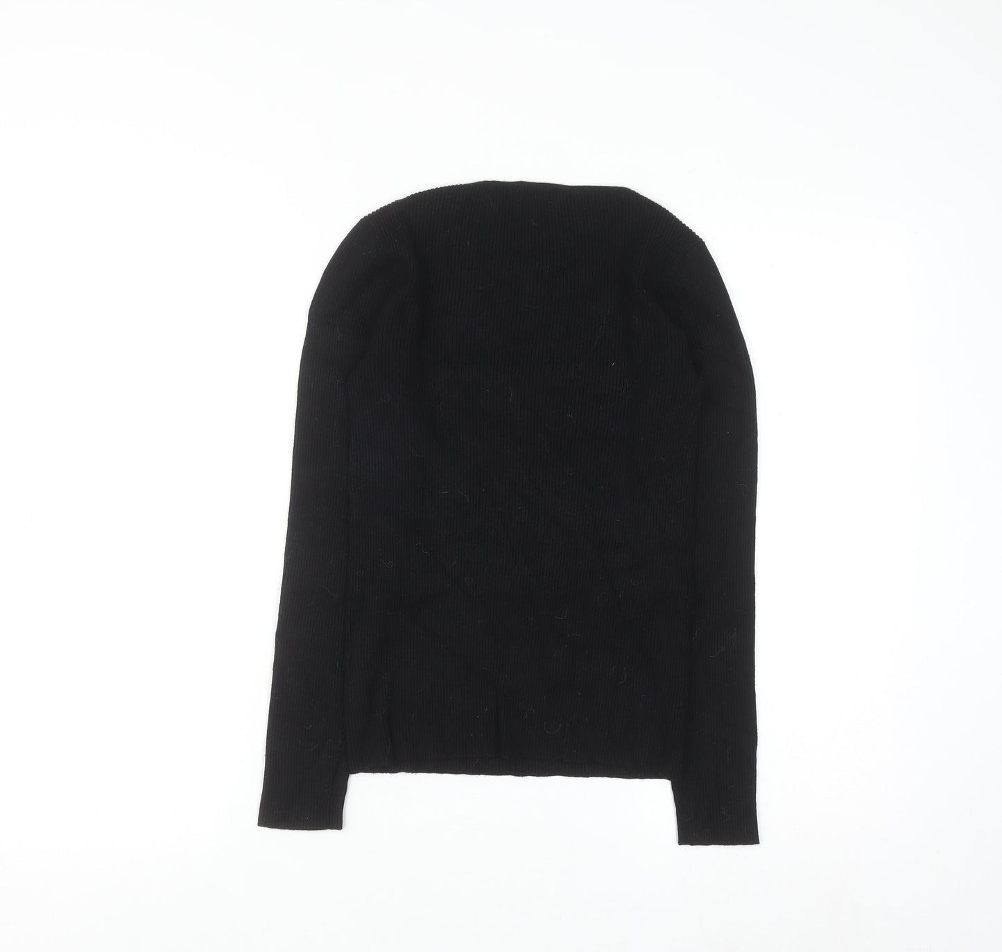 Lipsy London Women's Black Size 6 Ribbed Knit Cut Out Jumper