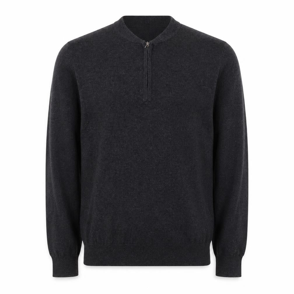 Jeff Banks Men's Grey Cotton Cashmere 1/4 Zip Jumper M