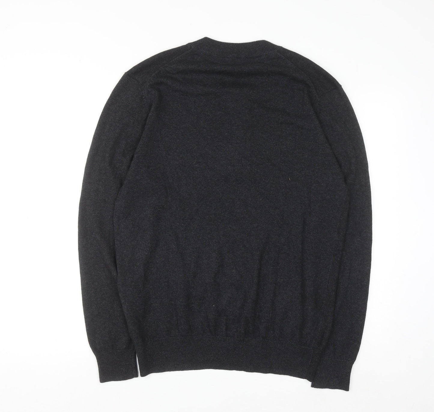 Jeff Banks Men's Grey Cotton Cashmere 1/4 Zip Jumper M