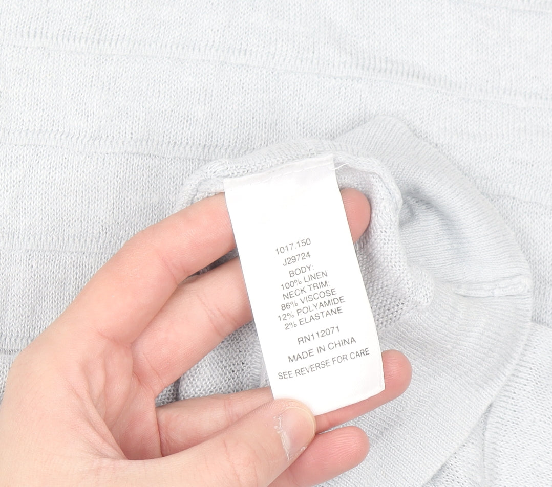 Jigsaw Men’s White Linen V-Neck Sleeveless Jumper M