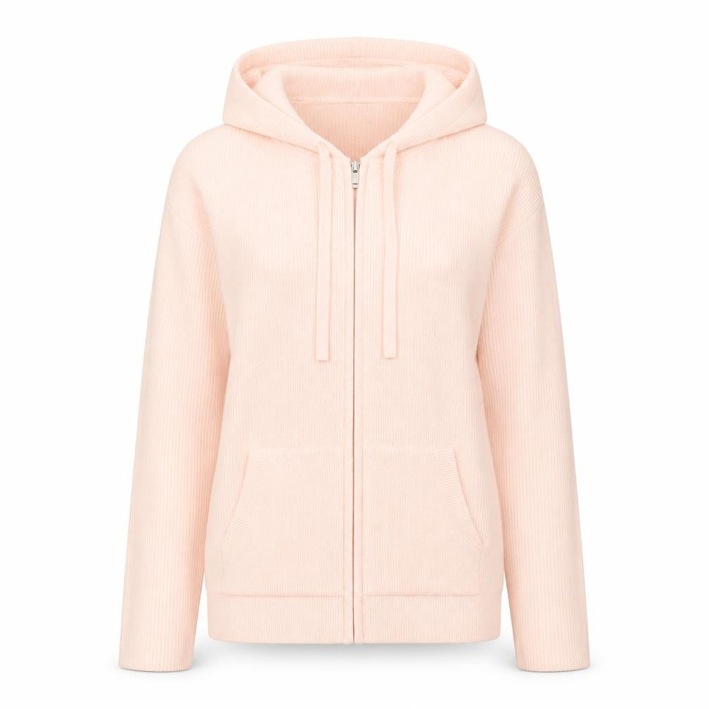 Marks & Spencer Womens Pink Hooded Full Zip Knit Jumper Small
