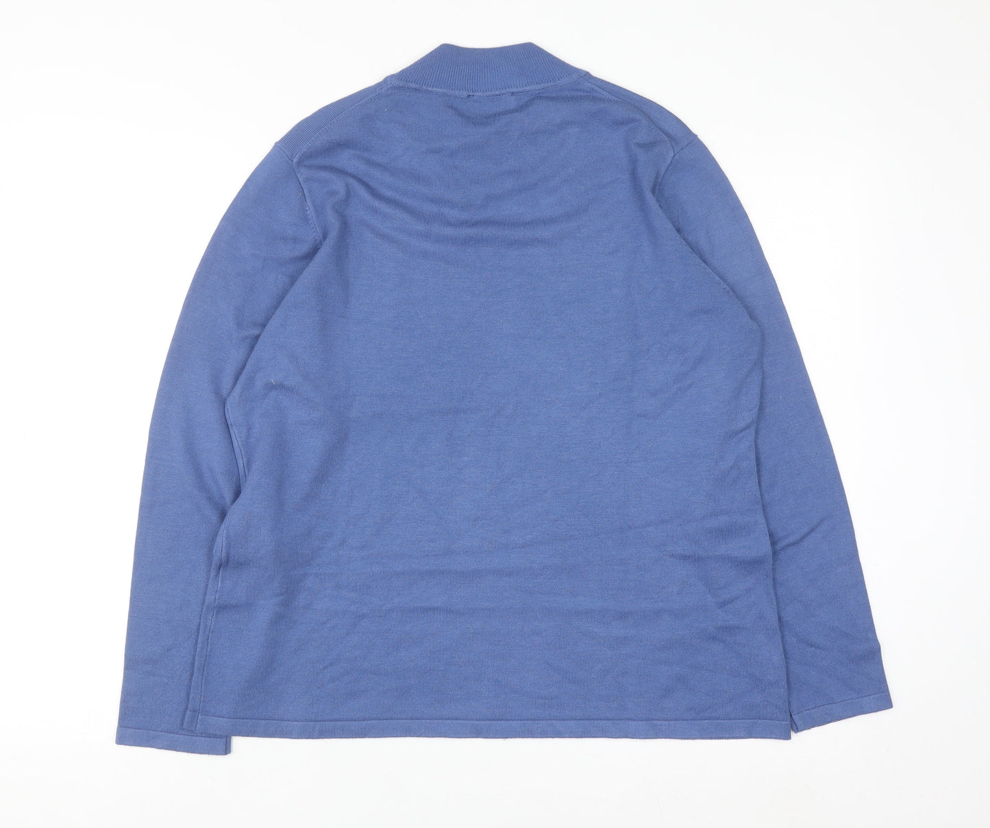 Oscar B. Men’s Blue XL Mock Neck Pullover Knit Jumper