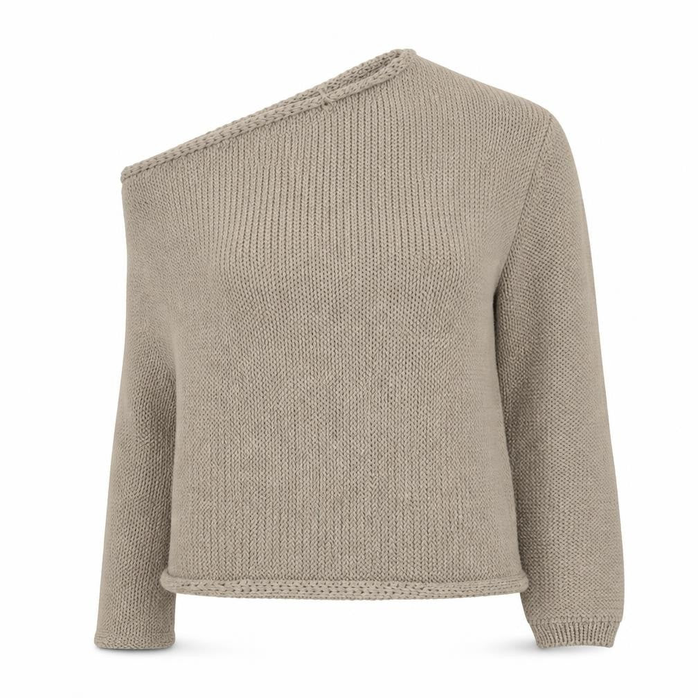 Marks & Spencer Women’s Beige Asymmetrical Knit Jumper M