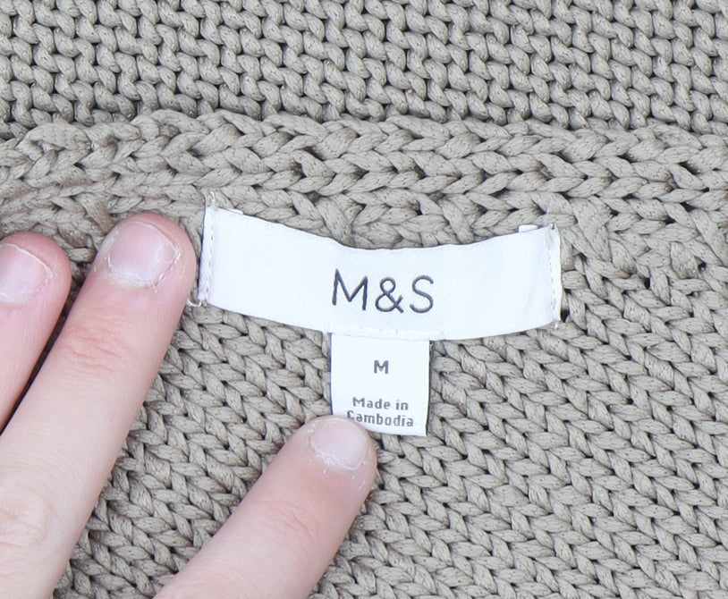 Marks and Spencer Women’s Beige Asymmetrical Knit Jumper M