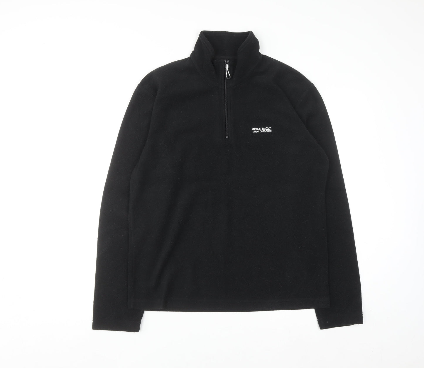 Regatta Mens Black Fleece 1/4 Zip Pullover Sweatshirt M