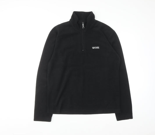 Regatta Mens Black Fleece 1/4 Zip Pullover Sweatshirt M